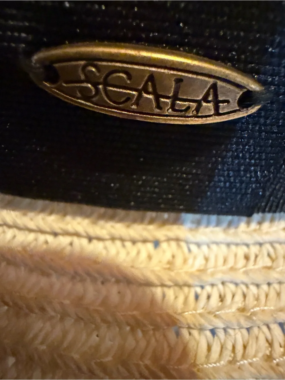 Scala Cream Straw Fedora with Black Ribbon